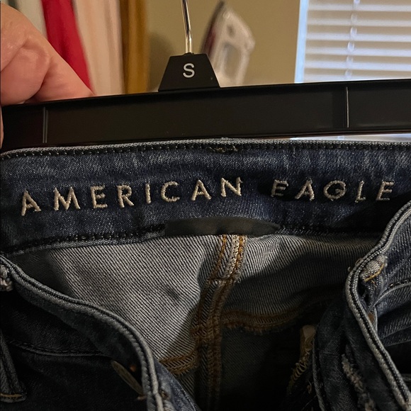 American Eagle Outfitters Men's Ripped Dark Blue Skinny Jeans - Picture 2 of 6